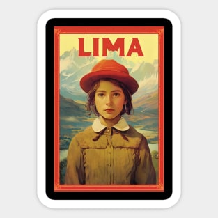 Lima, Peru, Travel Poster Sticker